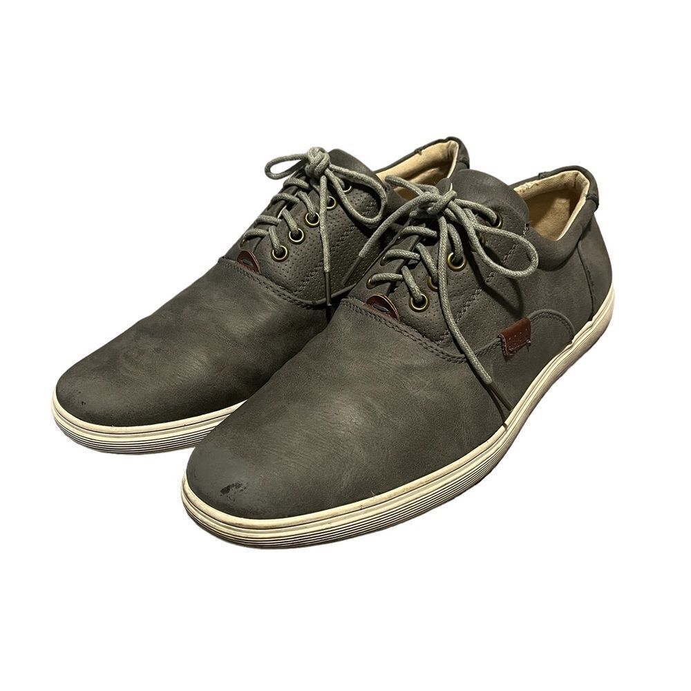 Steve madden Mens Gray Leather Lace Oxford Loafer Shoes, Size 10.5